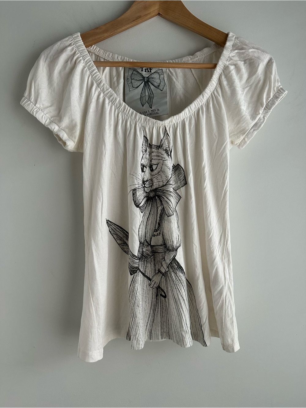 Zara Cream Short-Sleeve Puff-Sleeve Top S